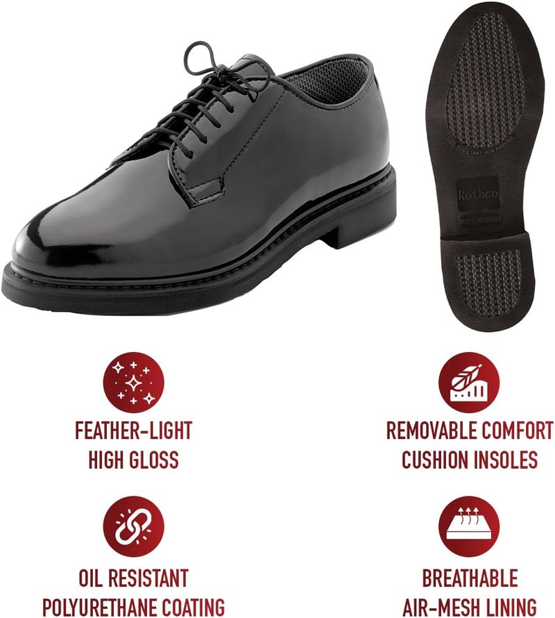 ROTHCO Uniform Hi-Gloss Oxford Dress Shoe Formal Dress Shoe - Image 5