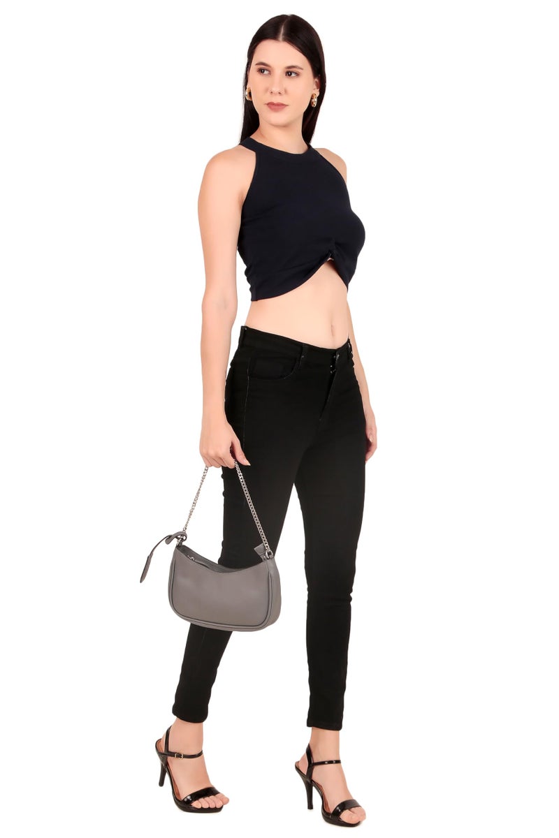 Ceres Cross Body Fit Sling Bag Women Use Travel office Business Leather (Grey) - Image 4