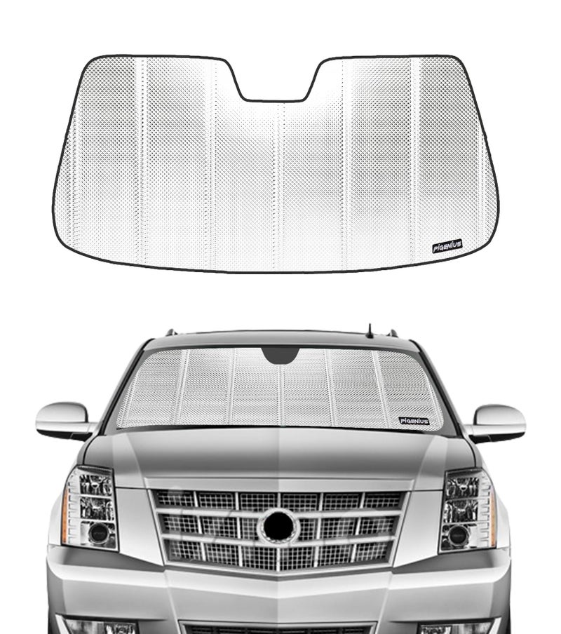 Pigenius Windshield Sun Shade for Cadillac EscaladeESVEXT 20072014 Reflective Aluminum Film Front Window Sunshade  BLAZBLOCK
