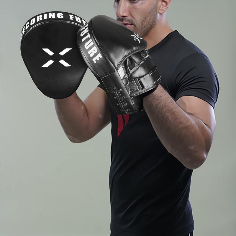 FightX Punching Mitts for Boxing Leather Curved Punch Mitts Men & Women MMA Training Equipment Muay Thai Sparring Training Mitts MMA Hitting Pads Available Multiple Colors - Image 2