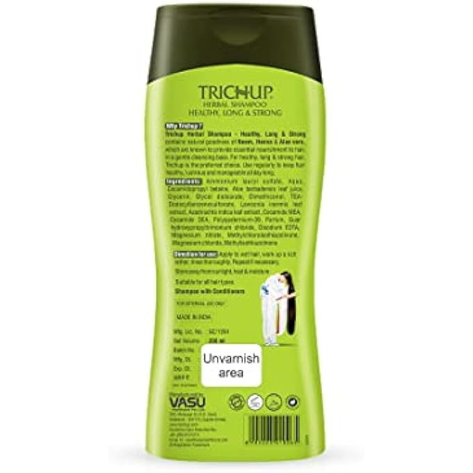TRICHUP HEALTHY LONG AND STRONG HERBAL HAIR SHAMPOO, 200ML (PACK OF 3) - Image 2