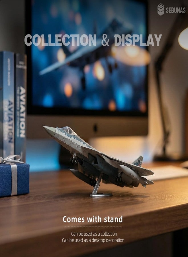SEBUNAS SU-57 Quick Build Model Toy, 1/72 Fighter Jet Assemble Model for Military Fans, Easy to Assemble Aircraft Toy Gift for Kids Teens Adults, Military Aircraft Display Model for Collection - Image 5