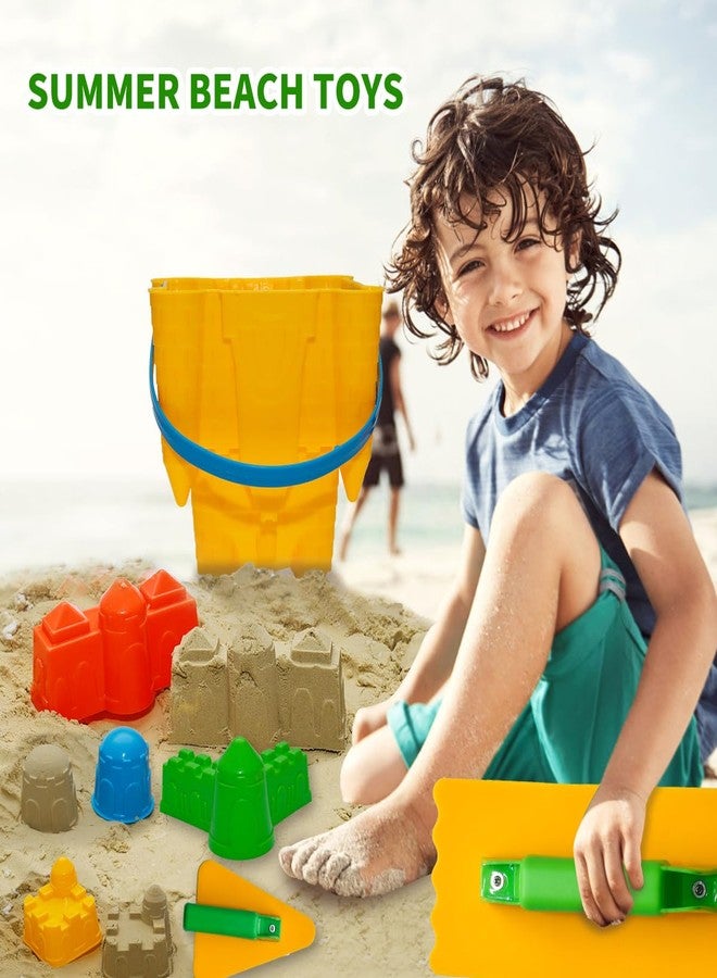 Holady 7 Pcs Beach Sand Toys Set,Includes Beach Toys Castle Molds Sand Molds, Beach Bucket,Shovel Tool Kit,Fun Outdoor Games Beach Accessories for Boys Girls - Image 3