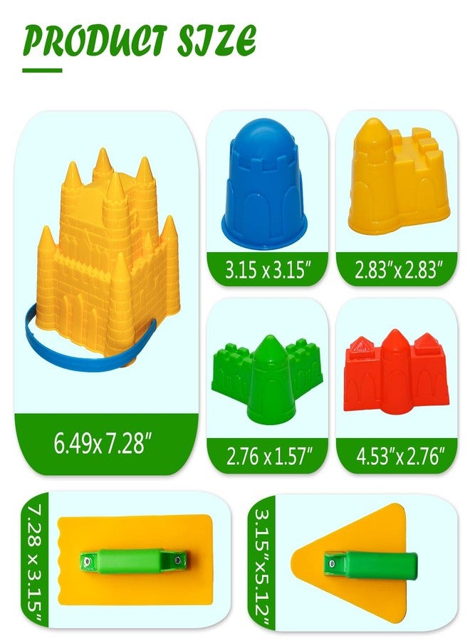 Holady 7 Pcs Beach Sand Toys Set,Includes Beach Toys Castle Molds Sand Molds, Beach Bucket,Shovel Tool Kit,Fun Outdoor Games Beach Accessories for Boys Girls - Image 2