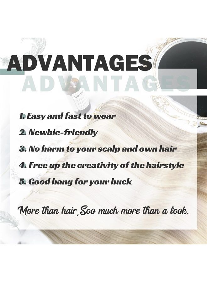 Moresoo Clip in Extensions Real Human Hair Blonde Balayage Clip in Human Hair Extensions Brown Highlighted with Blonde 16inch 7Pieces 120Grams #3/8/22 Dark Rooted Hair Extensions Real Hair Clip ins - Image 4