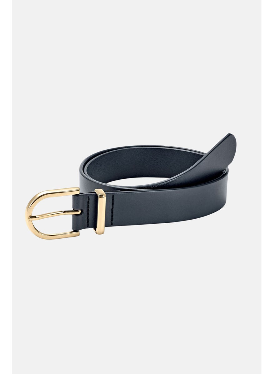 Women Leather Belt, Navy