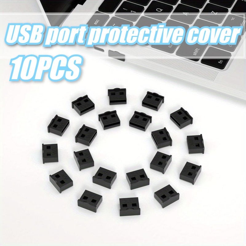 10pcs Transparent USB Port Dust Plugs Protective Covers for Computers Laptops TVs and Routers - Image 1