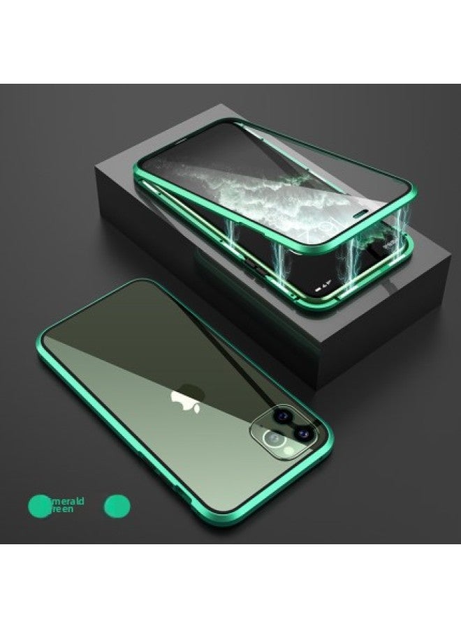 For Apple Phone Case Magneto Double-Sided Glass Metal Frame  iPhone12PRO MAX 