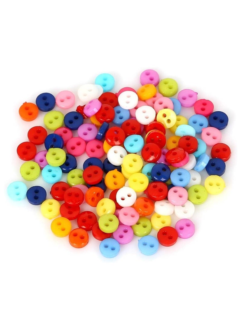 SOLDOUT Round Resin Sewing Buttons for Craft Round Sewing Buttons Scrapbook DIY Home Decoration Accessories (6mm, 200 PCS) - Image 1