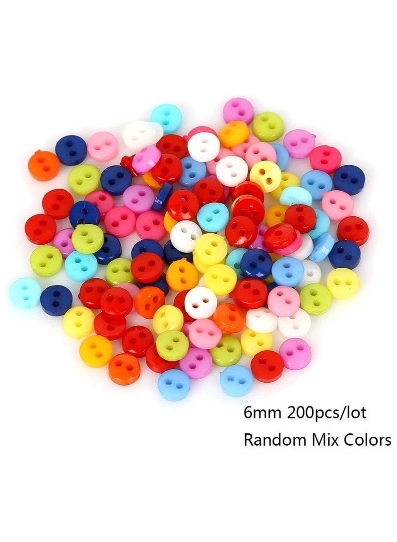 SOLDOUT Round Resin Sewing Buttons for Craft Round Sewing Buttons Scrapbook DIY Home Decoration Accessories (6mm, 200 PCS) - Image 2