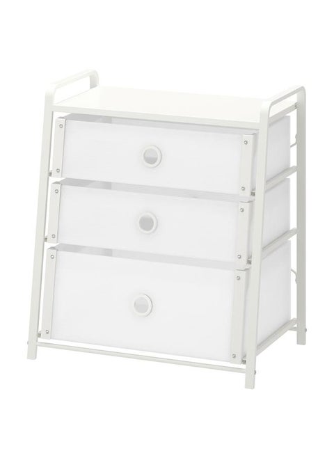 Chest Of 3 Drawers, White, 55X62 Cm