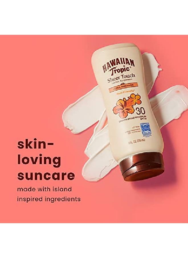 Hawaiian Tropic لوشن واقي من الشمس مرطب بعامل حماية واسع النطاق 30 من Sheer Touch، 8 أونصات  - Image 4