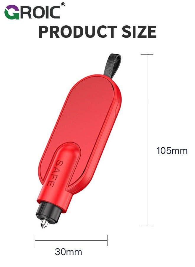2 IN 1 Safety Hammer Emergency Car Escape Tool Seat Belt Cutter and Glass Window Breaker Portable Life-Saving Artifact with A Piece of Test