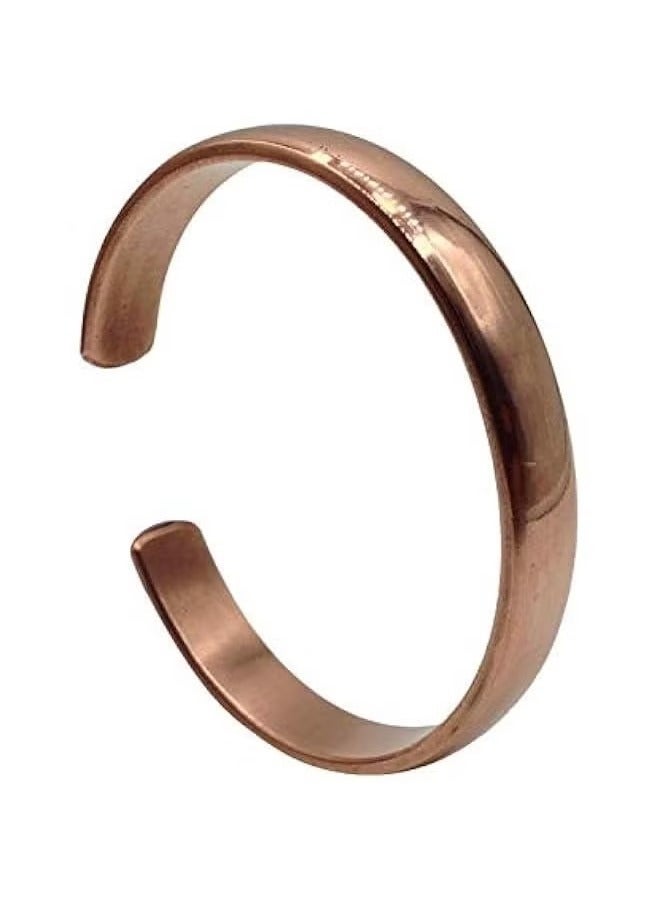 Unisex Hand-Forged Solid Copper Bangle Bracelet, Adjustable - Image 1