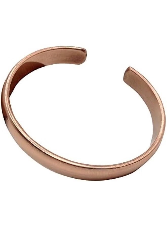 Unisex Hand-Forged Solid Copper Bangle Bracelet, Adjustable - Image 5