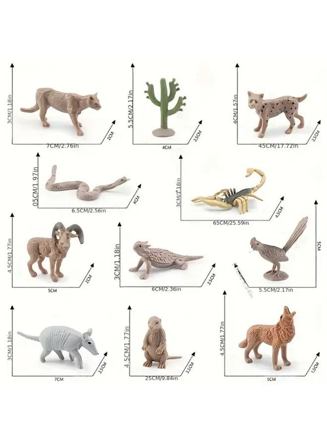 12Pcs Wildlife Animal Models Moose Grizzly Bear Raccoon Elk Cobra Snake Chameleon - Image 3