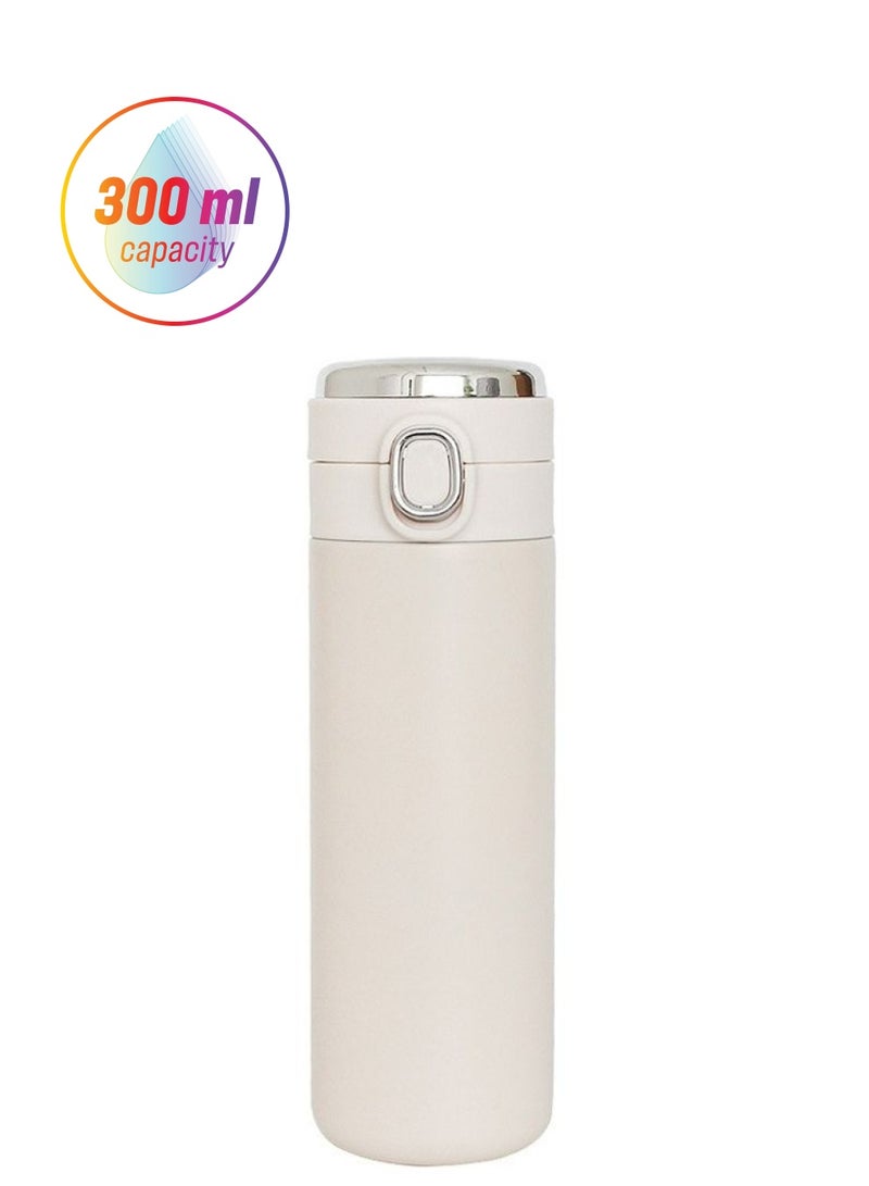 NIBEMINENT Smart Digital Display Stainless Steel Vacuum Flask White/Silver 