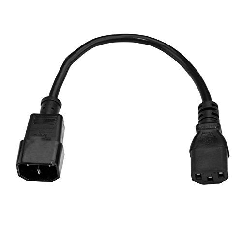 StarTech.com 3ft (1m) Heavy Duty Extension Cord, IEC 320 C14 to IEC 320 C13 Black Extension Cord, 15A 125V, 14AWG, Heavy Gauge Power Extension Cable, Heavy Duty AC Power Cord, UL Listed (PXT100143) - Image 2