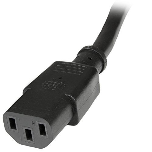 StarTech.com 3ft (1m) Heavy Duty Extension Cord, IEC 320 C14 to IEC 320 C13 Black Extension Cord, 15A 125V, 14AWG, Heavy Gauge Power Extension Cable, Heavy Duty AC Power Cord, UL Listed (PXT100143) - Image 4