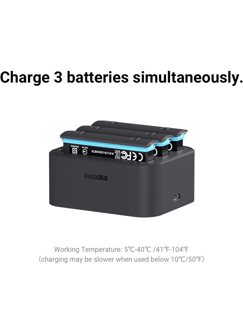 Insta360 Insta360 ONE X2 Battery  Fast Charge Hub Bundle  Includes Fast Charge Hub  2 Batteries 1630mAh for Insta360 ONE X2 360 Camera 3 Items  - Image 2