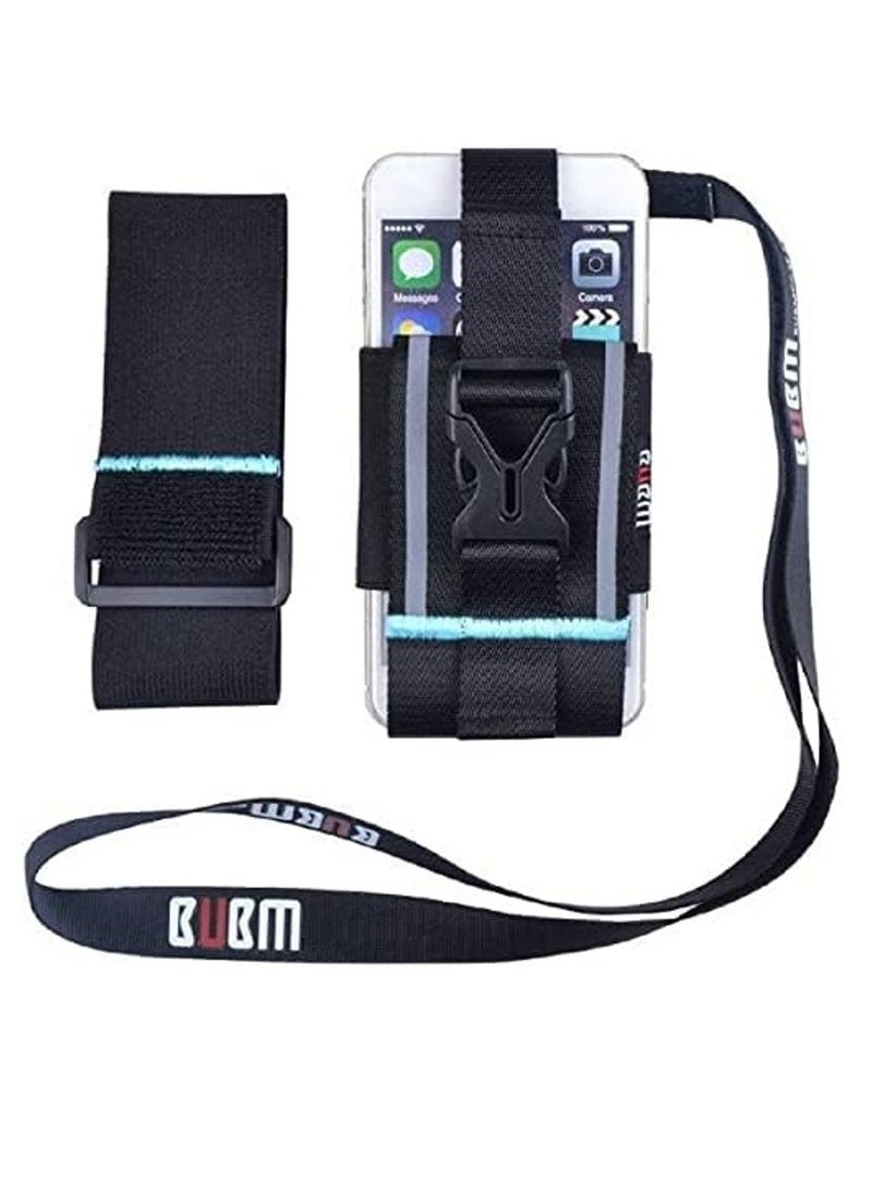 BUBM Sport Phone Bag Neck Strap Hanging Armband For 4.5 to 6.5 Inch Phone-Blue  - Image 1