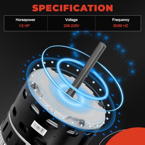 QKVCX Blower Motor 622686 622639 622500R1/2 HP for Nortek Nordyne Intertherm Miller Maytag Frigidaire Gas Furnace ZWK702B5388701 622686 622639 - Image 3