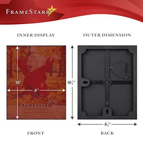 FrameStarr 8x10 Picture Frame Set (Black, 6 Pack), Front-Loading Contemporary Modern Style, Tabletop or Wall Mount, Harmony Collection - Image 3