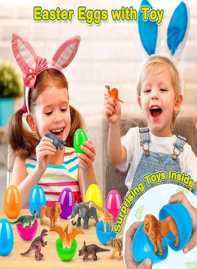 IJIGU 12 Pack Prefilled Easter Eggs with Dinosaur & Animal Figures for Easter Egg Hunt, Easter Eggs Filled for Kids,Basket Stuffers Filler and Classroom Prize Supplies, Party Favors - Image 4