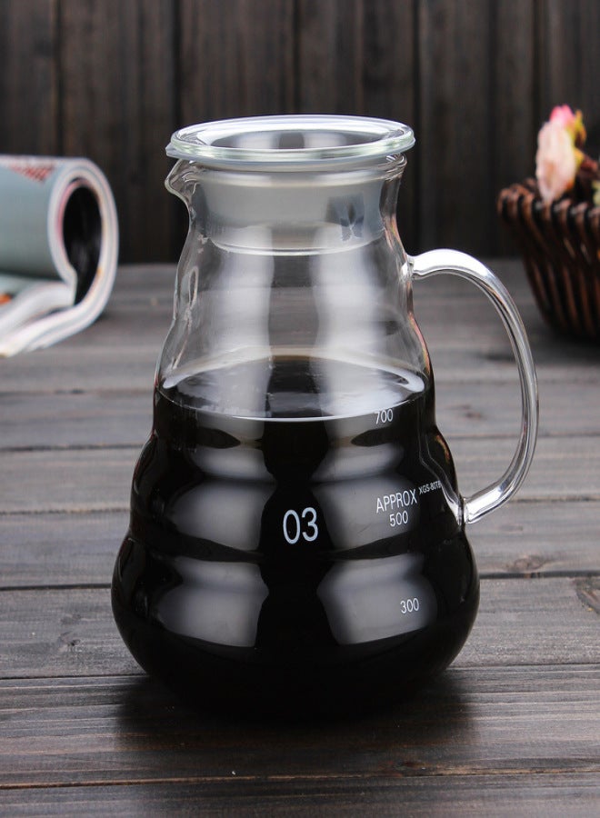 Heat-resistant thickened glass cloud coffee pot V60 coffee filter cup hand-made pot with lid can be customized logo 03 Clouds 800ml - Image 1