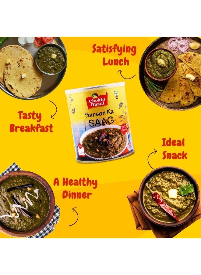 Chokhi Dhani Sarson Ka Saag 800gm | Ready-to-Eat Indian Meal | Heat & Serve | Vegetarian - Image 4