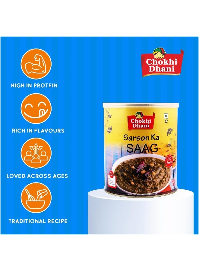 Chokhi Dhani Sarson Ka Saag 800gm | Ready-to-Eat Indian Meal | Heat & Serve | Vegetarian - Image 5