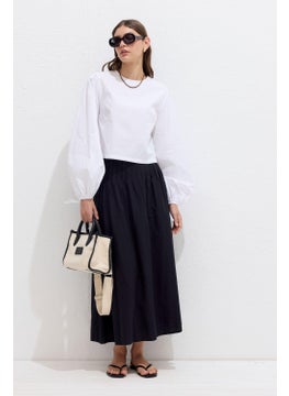 Manuka Ribbed Voile Skirt Black  - Image 2