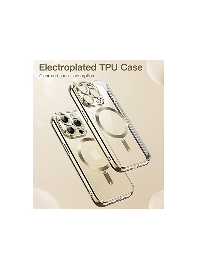 Jetech Electroplated Case for iPhone 14 Pro Max 6.7-Inch (NOT FOR iPhone 14 Pro), Camera Lens Full Protection, Compatible with MagSafe Wireless Charging, Shockproof Soft TPU Phone Cover (Gold) - Image 3