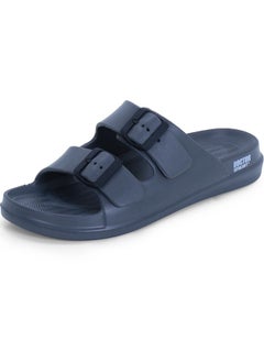 DOCTOR EXTRA SOFT Men's Classic Cushion Sliders/Slippers With Adjustable Buckle Strap For Adult | Comfortable & Lightweight |Stylish & Anti-Skid| Everyday Flip Flops For Gents/Boys D-505, Grey