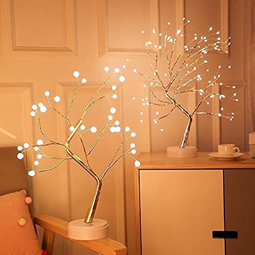 DCloud Hub Dcloud Bonsai Tree Light BatteryUSB Operated Night Light Artificial Tree with Pearls LED Great Decor for Bedroom Desktop Christmas Party Indoor - Image 2