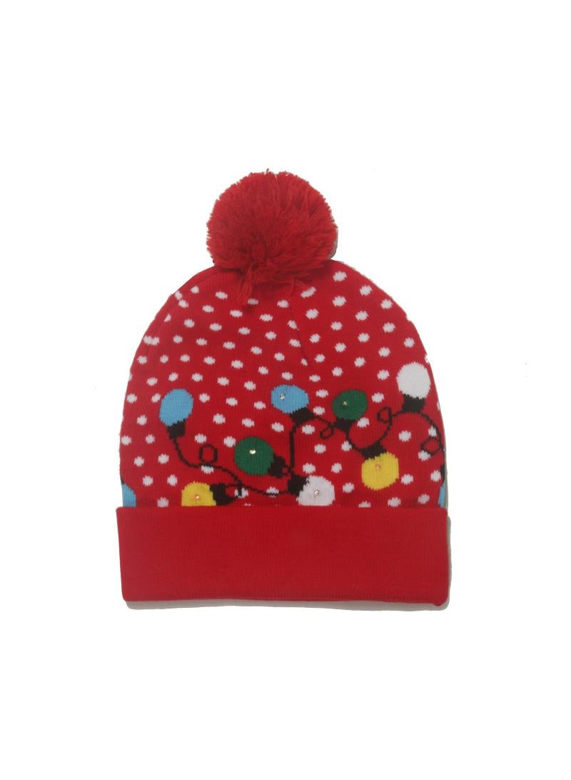 1-Pieces Snowflake Knitted Beanie Winter Outdoor Warm Decorative Hat Style L 56-60cm - Image 1