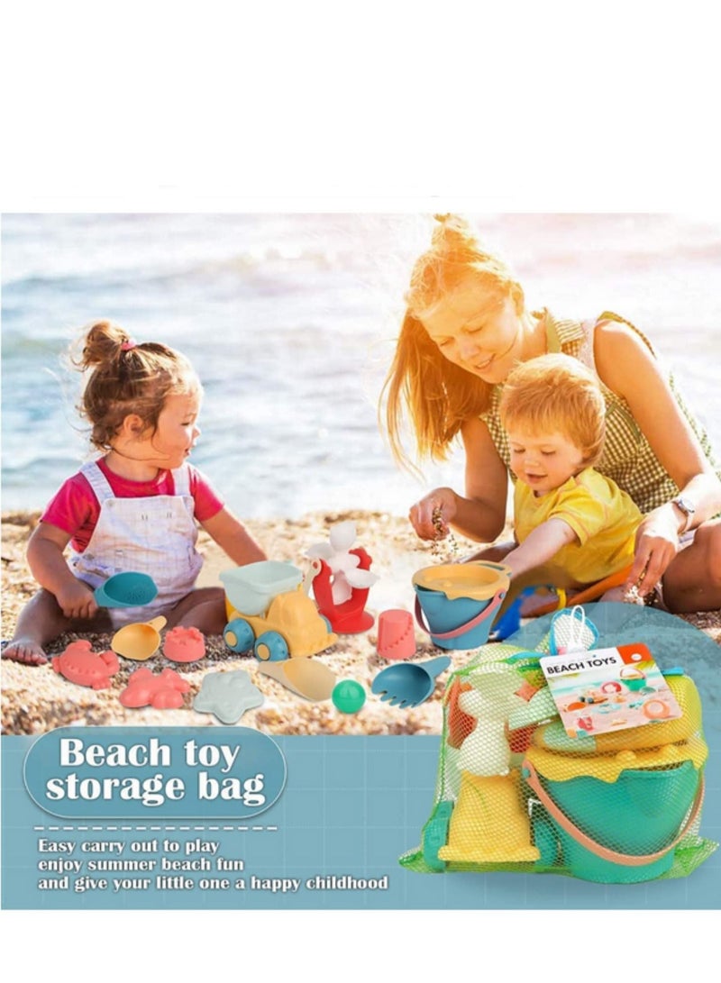 Beach Toys for Kids Gifts 17pcs Baby Beach Game Toys Children Sandbox Set Kit Summer Toys for Beach Play Sand Water Play Cart - Image 4