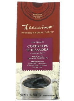 teeccino Mushroom Herbal Coffee Cinnamon Berry Medium Roast Caffeine Free 10 oz 284 g  - Image 1