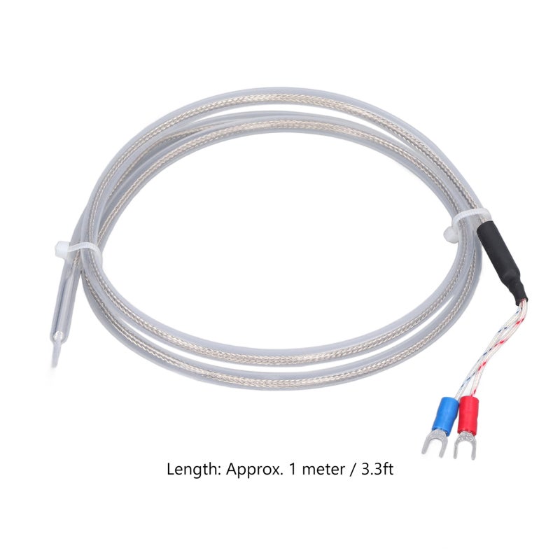 Temperature Sensor Probe 1 Meter PTFE Protective Sleeve Stable Performance - Acid Alkali Resistant Thermocouple for Industrial & Laboratory Temperature Measurement - Image 4