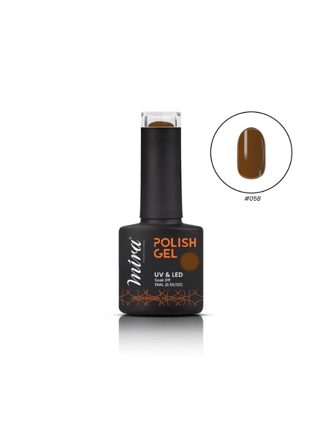 Mira Professional Nail Art Gel Nail Polish 15ml #058 Professional Salon and Home - Image 1
