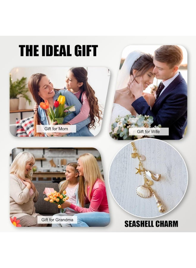 Sea Shells Car Decor,Cute Coastal Hanging Charm for Rear View Mirror, Boho Beach Themed Car Accessories,Hand-Made Starfish Conchas Aesthetic Ornament Pendant for Women - Image 5