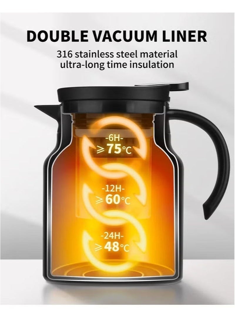 Apustim Arabic Coffee Thermos Stainless Steel Carrier - Complete Travel Set (1000ml Pot + 80ml Tea Cups x 2) - Ramadan Eid Al Fitr Eid Al Adha National Day Gift - Image 3