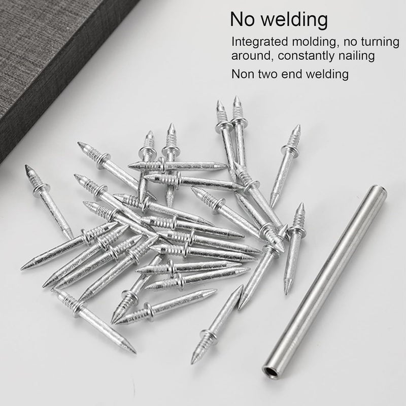 400 double-ended skirting seamless nails with 4 special sleeve tools, carbon steel skirting nails, suitable for skirting TV background wall skirting board furniture - Image 4