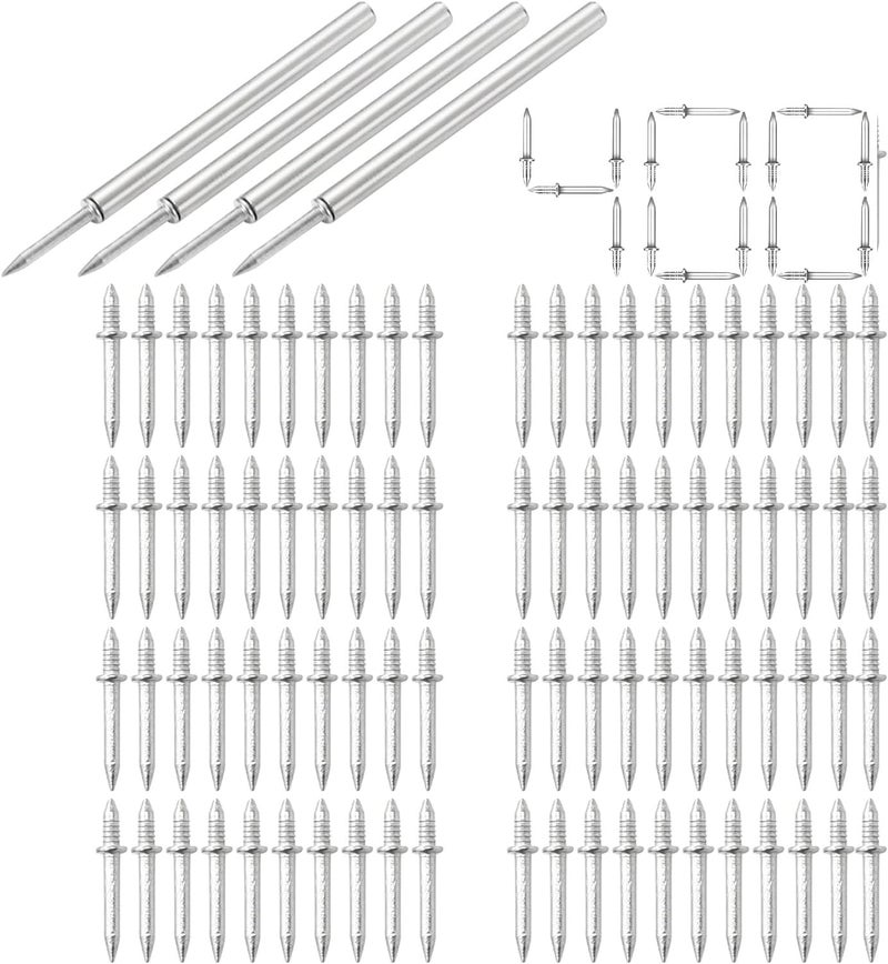 400 double-ended skirting seamless nails with 4 special sleeve tools, carbon steel skirting nails, suitable for skirting TV background wall skirting board furniture - Image 1