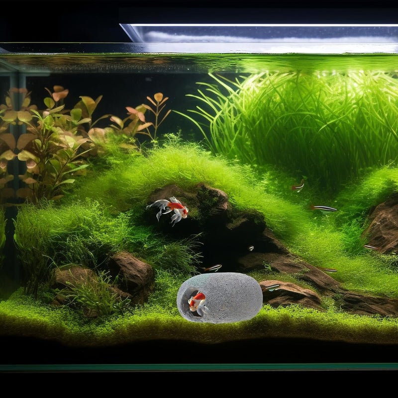 UPKOCH Reptile Rock Hideout Resin Cave Shelter Medium Size Dark Grey for Bearded Dragon Turtle Aquarium Fish Tank Breeding Habitat Decor - Image 5