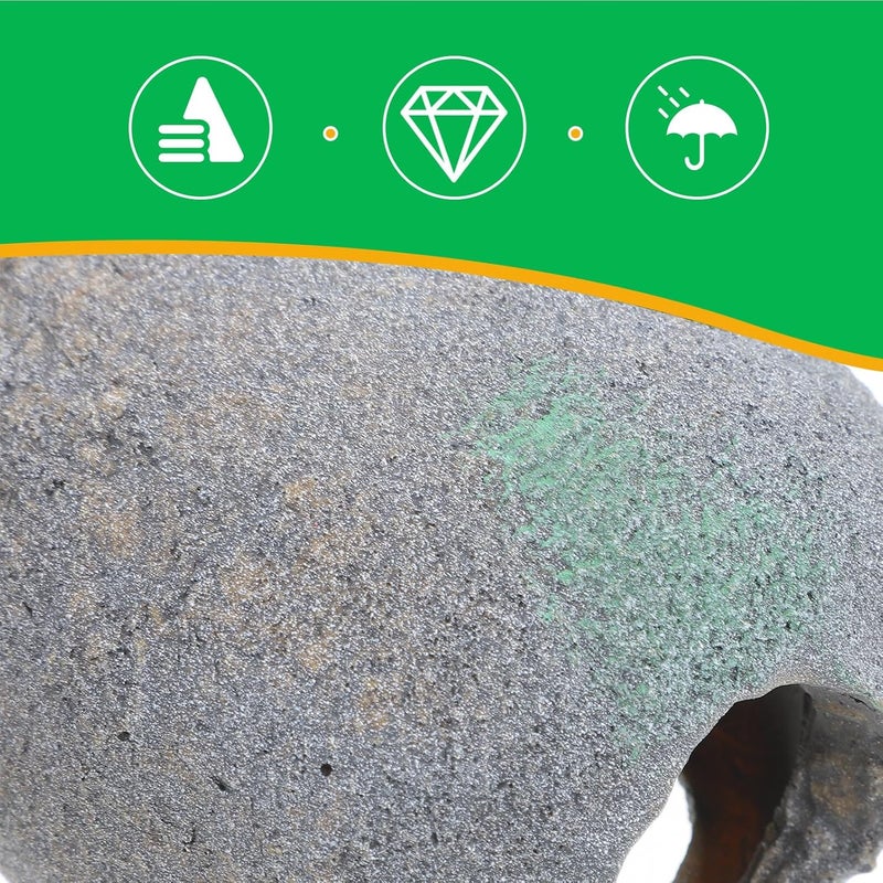 UPKOCH Reptile Rock Hideout Resin Cave Shelter Medium Size Dark Grey for Bearded Dragon Turtle Aquarium Fish Tank Breeding Habitat Decor - Image 3