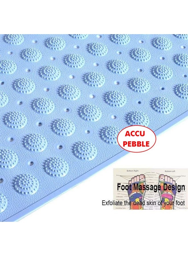 Lifekrafts PVC Accu-Pebble Anti-Slip Bathroom Shower Mat (Blue, 88x58 cm) - Image 3