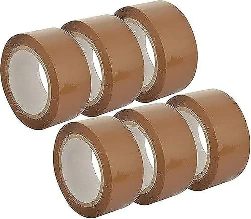 MARKQ Brown Packaging Tape, 2 Inches X 50 Yards Strong Heavy Duty Packing Tape For Parcel Boxes, Moving Boxes, Large Postal Bags, Office Use [6 Rolls] - Image 1
