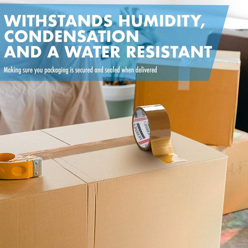 MARKQ Brown Packaging Tape, 2 Inches X 50 Yards Strong Heavy Duty Packing Tape For Parcel Boxes, Moving Boxes, Large Postal Bags, Office Use [6 Rolls] - Image 2