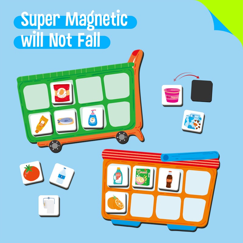 SpriteGru Magnetic Shopping List Game, Funny Groceries Matching Memory Game, Race to Collect Your Items Educational Toy for Boys & Girls at Home - Image 3